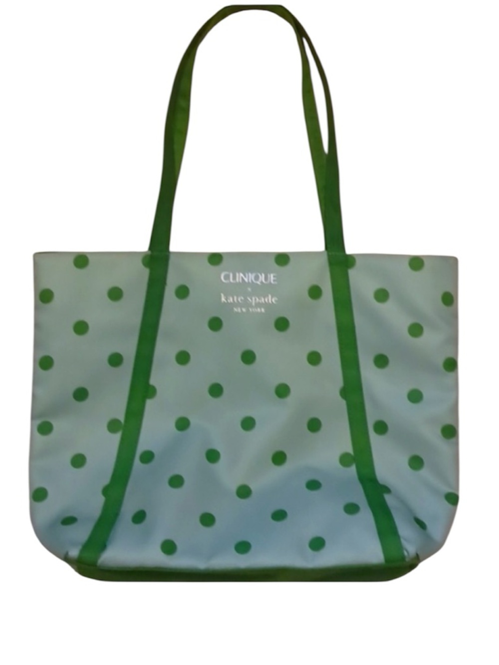 kate spade Clinique Green Polka Dot Tote with Green Straps